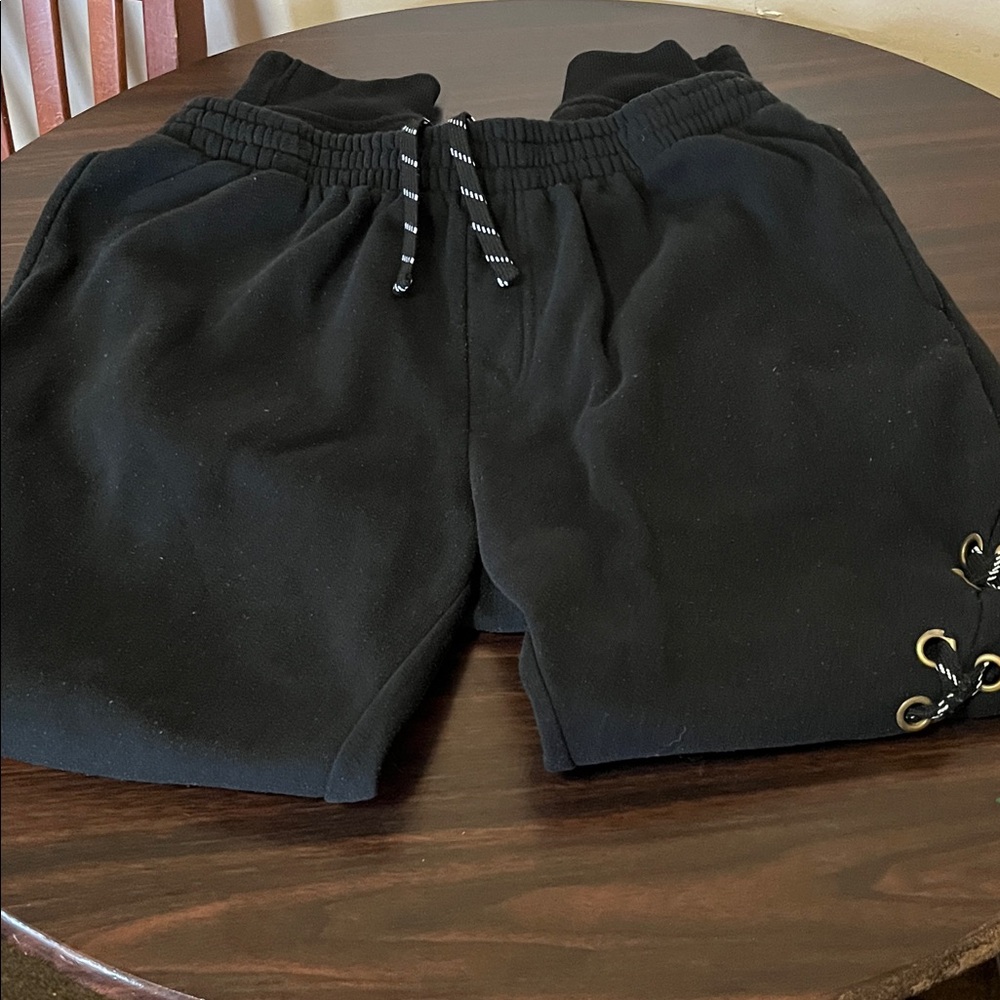 Stylish Black Joggers with Lace-Up Detail